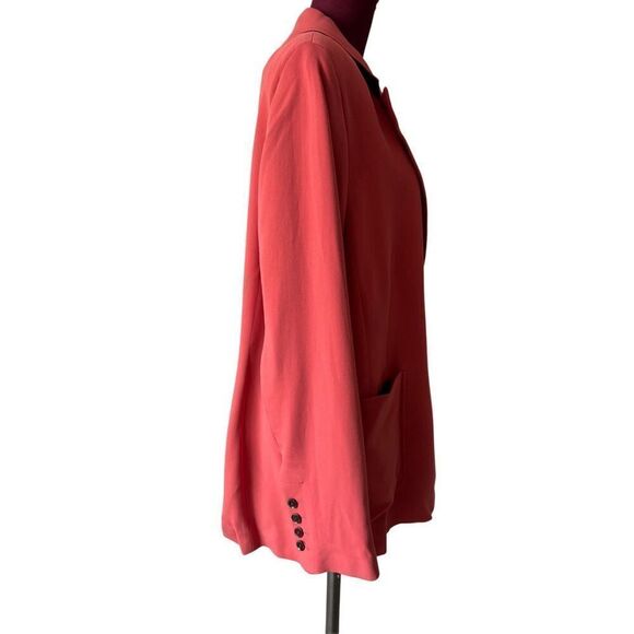 BODEN Fluid Tailored Blazer Jacket size 20 22 Salmon Red Button Front - Picture 14 of 16